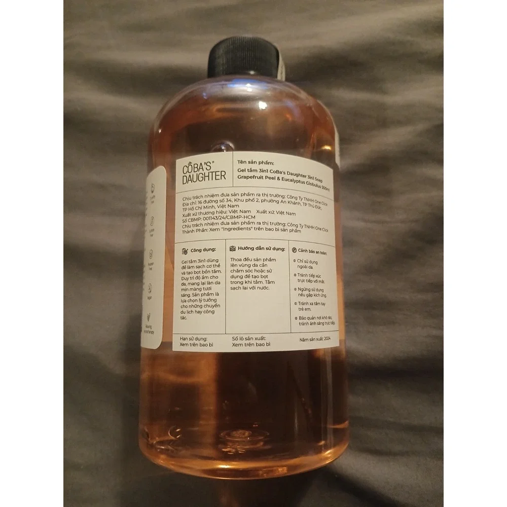COBA'S DAUGHTER 3-in-1 Soap. Body Wash, Hand Wash, & Bubble Bath Grapefruit Peel